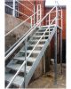 Picture of 3.0m Steel Staircase with Landing | 900mm wide tread| Fire Escape, Domestic, and Commercial Use | Hot Dip Galvanised or Self-Colour