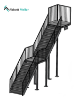 Picture of 3.25m Steel Staircase with Landing | 1000mm wide tread| Multiple Landing | Fire Escape, Domestic, Building and Warehouse Use | Hot Dip Galvanised or Self-Colour Staircase